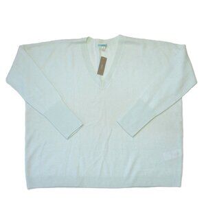 NWT J.Crew Cashmere V-neck Boyfriend Sweater in Neon Heather Mint Pullover S